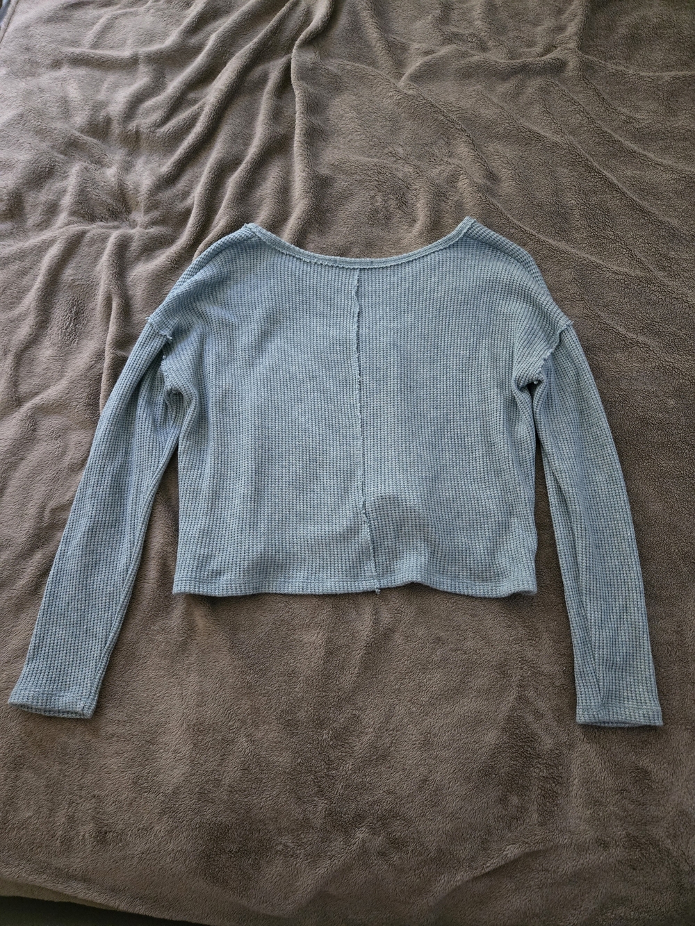 Gilli Light Blue Ribbed V-Neck Pullover Sweater - Picture 3 of 3